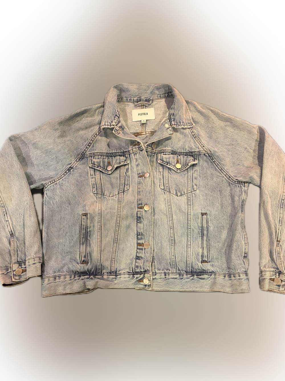 PISTOLA Saba Fitted Light Wash Denim Jacket